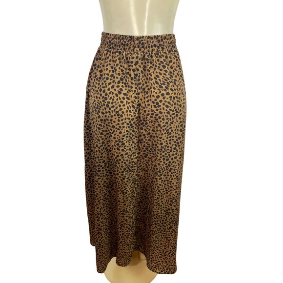 Bluetime Leopard Print Midi Skirt With Elastic Waist & Drawstring Sz M - New - Picture 3 of 7